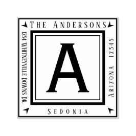 Sello Automático Cuadrado de direcciones y nombre personalizado