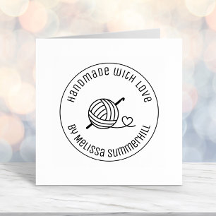 Sello Automático Cuchillo Crocheting Yarn hecho a mano con amor 3