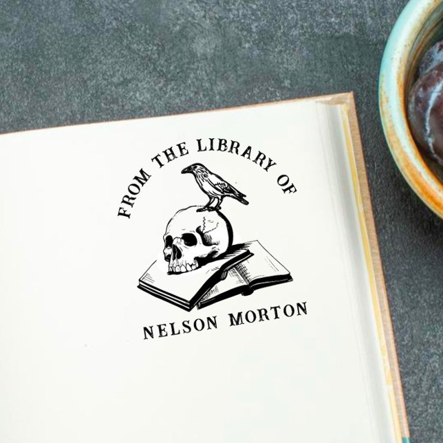 Sello Automático Cuervo | Calavera Gótica De La Biblioteca De (Subido por el creador)