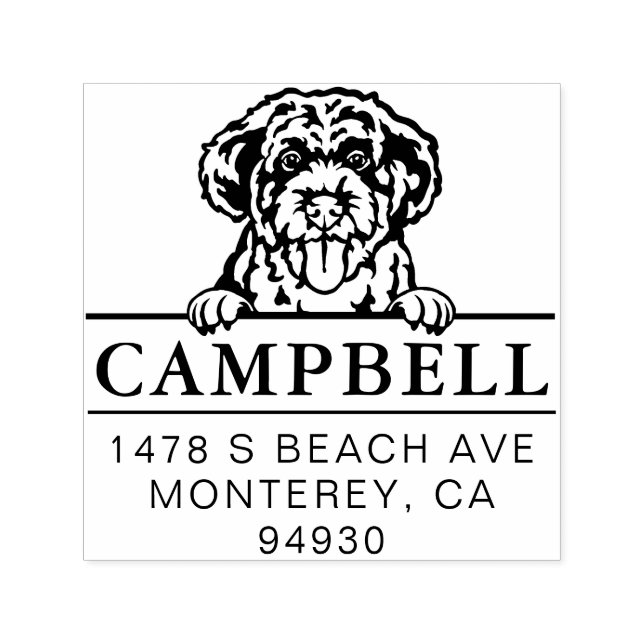 Sello Automático Cuidada dirección de perro Personalizado de agua p (Diseño)