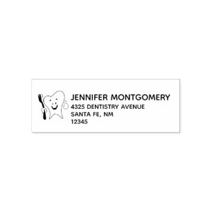 Sello Automático Cuidado dental Feliz diente con cepillo de dientes