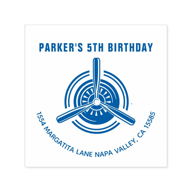 Sello Automático Cumpleaños del avión (Diseño)