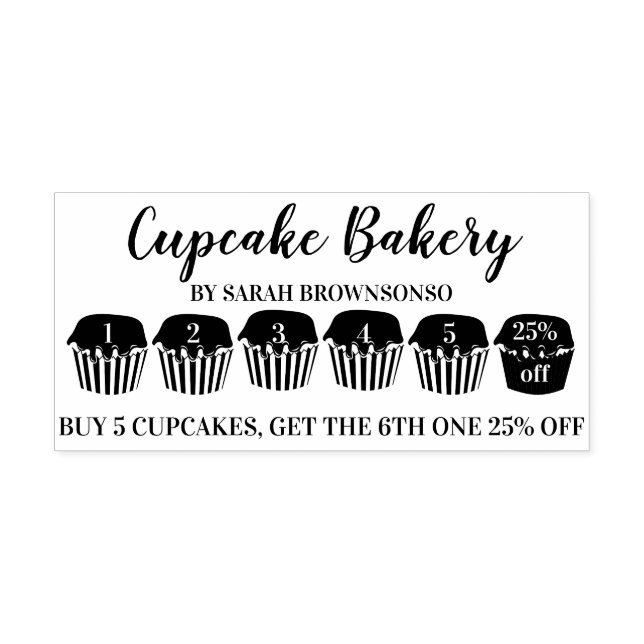 Sello Automático Cupcakes Compra Cinco Obtén Uno de Descuento Panad (Diseño)