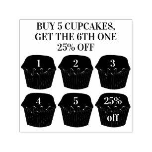 Sello Automático Cupcakes Compra Cinco Obtén Uno Golpes Panadería L