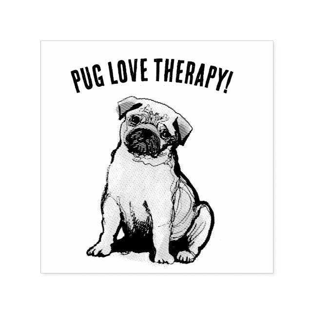 Sello Automático Curte pug amor terapia sellado auto-estampado (Diseño)