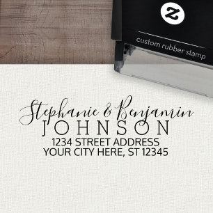 Sello Automático Custom Bride Groom and Return Address