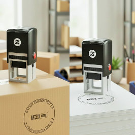 Sello Automático Custom Modern Round Business Logo & Text Seal