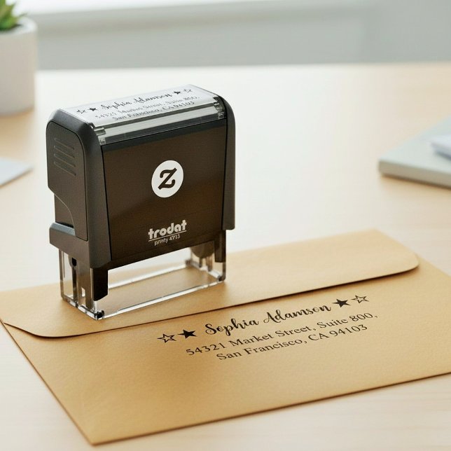 Sello Automático Custom Return Address Rubber Stamp. Self Addressed (modern address seal for mail)