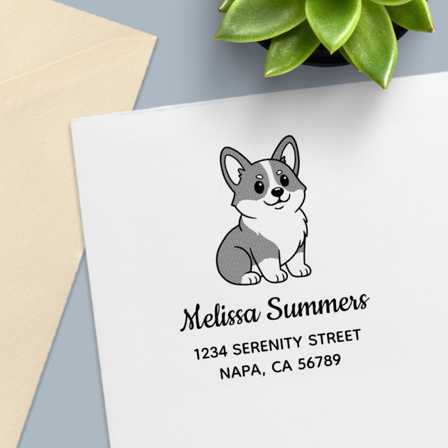 Sello Automático Cute Corgi Dog Address (Subido por el creador)