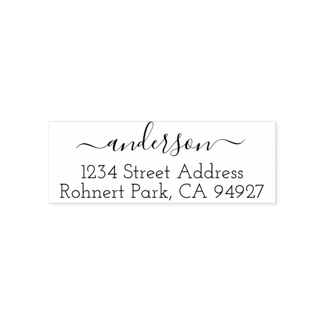 Sello Automático Cute Custom Address Stamp With Script Font (Diseño)