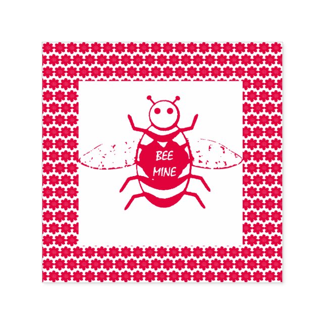 Sello Automático Cute Día de San Valentín Bee (Diseño)