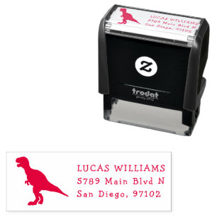 Sello Automático cute dinosaur red silhouette