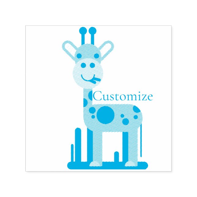 Sello Automático Cute Giraffe Munching Thunder_Cove (Diseño)