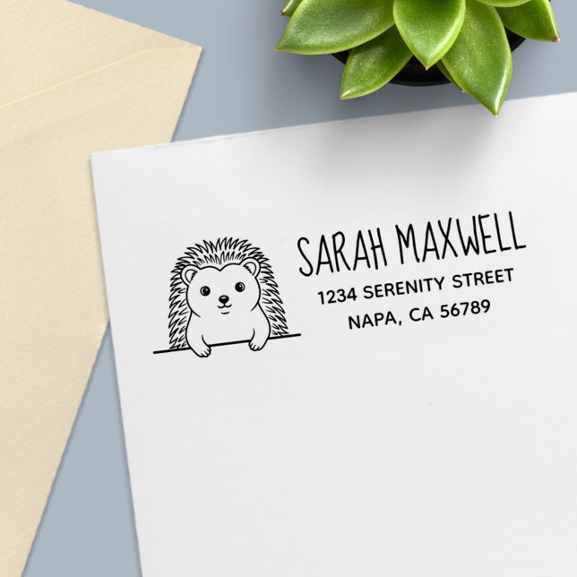 Sello Automático Cute Hedgehog Return Address (Subido por el creador)
