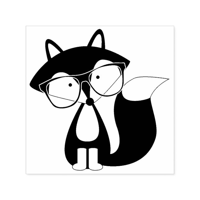 Sello Automático Cute Hipster Fox (Diseño)