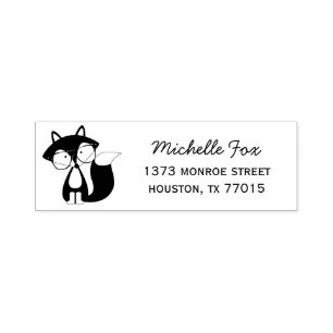 Sello Automático Cute Hipster Fox Address