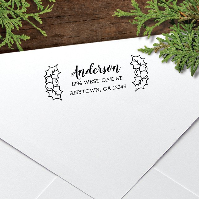 Sello Automático Cute Holly Leaves + Berries (Subido por el creador)