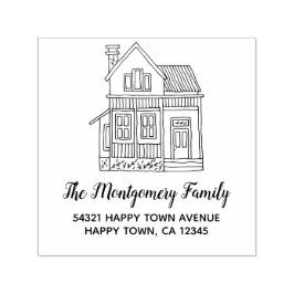 Sello Automático Cute Hygge Minimalista dirección de la casa dibuja