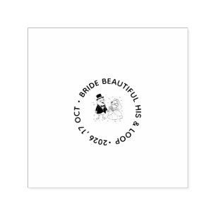 Sello Automático Cute Loop Character Cartoon Wedding Stamp