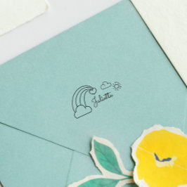 Sello Automático Cute Rainbow Sun Child Nombre personalizado Sta au