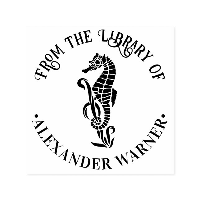 Sello Automático Cute Seahorse Ocean Beach Thalle Library (Diseño)