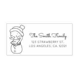 Sello Automático Cute Snowman Candy Cane Return Address