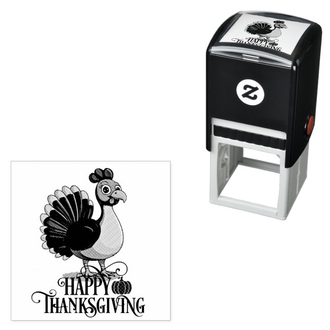 Sello Automático Cute Thanksgiving Turkey (In Situ)