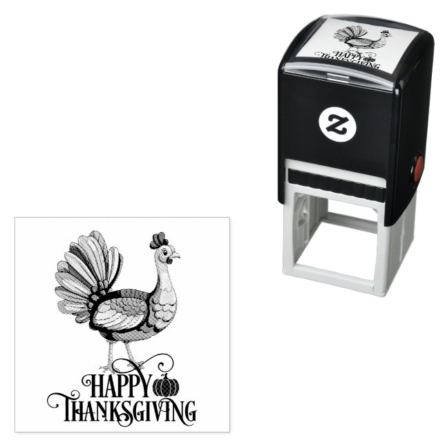Sello Automático Cute Thanksgiving Turkey (In Situ)