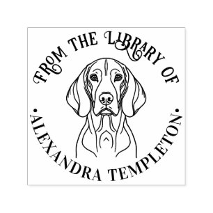 Sello Automático Cute Vizsla Head Library Nombre del libro