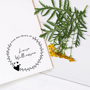 Sello Automático Cuto libro de Personalizados de guirnaldas botánic