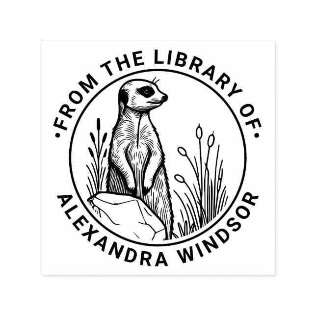 Sello Automático Cuto Meerkat Permanente #1 Libro de la Biblioteca (Diseño)