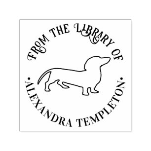 Sello Automático Dachshund Mascota Dog Line Art Library Nombre del