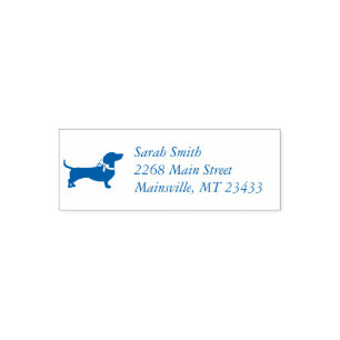 Sello Automático Dachshund Wiener Dog Baby Shower Blue Boy