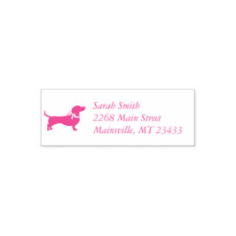 Sello Automático Dachshund Wiener Dog Chica rosa Baby Shower