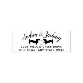 Sello Automático Dachshunds con dirección de retorno de pareja de c