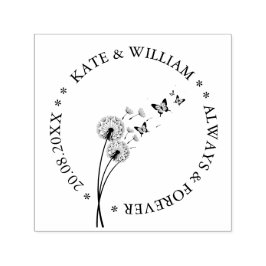 Sello Automático Dandelion floral Save the date Wedding