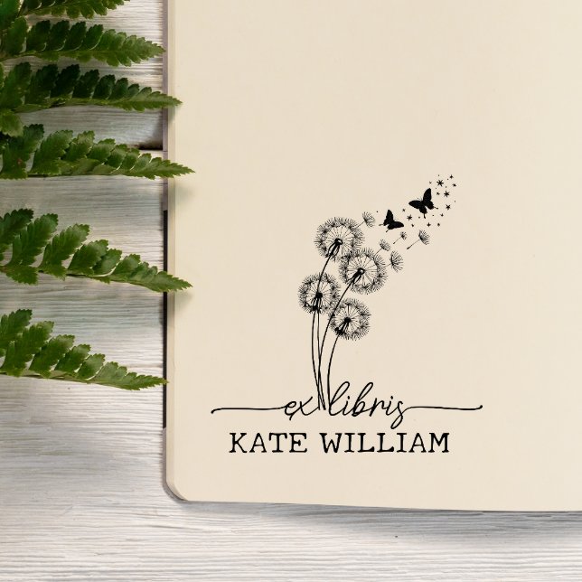 Sello Automático Dandelion y Butterflies Personalizado ex libris (Subido por el creador)