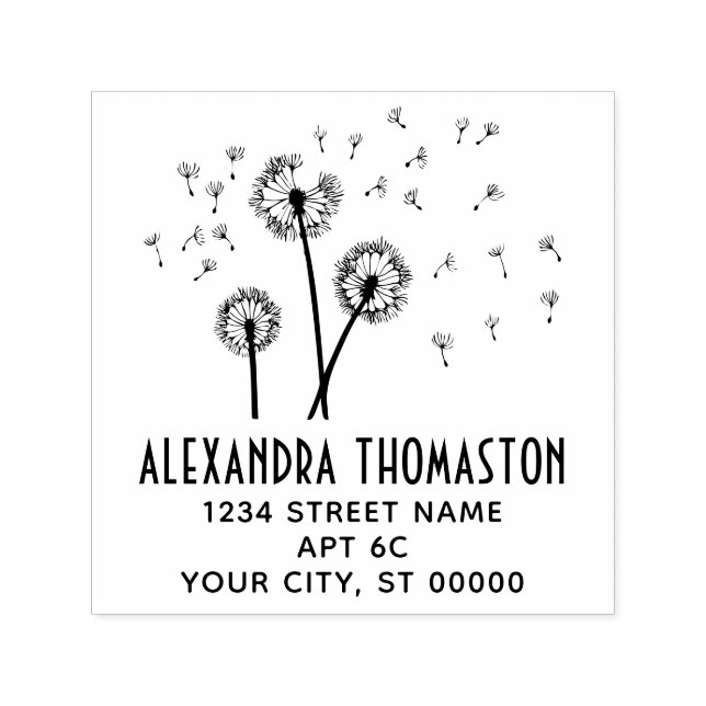 Sello Automático Dandelions Seeds in the Wind Name Address (Diseño)