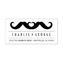 Sello Automático de Bodas Gays con Doble Bigote de
