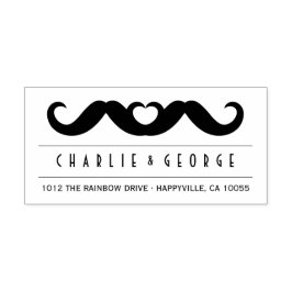 Sello Automático de Bodas Gays con Doble Bigote de