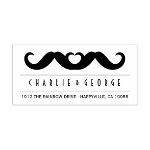 Sello Automático de Bodas Gays con Doble Bigote de