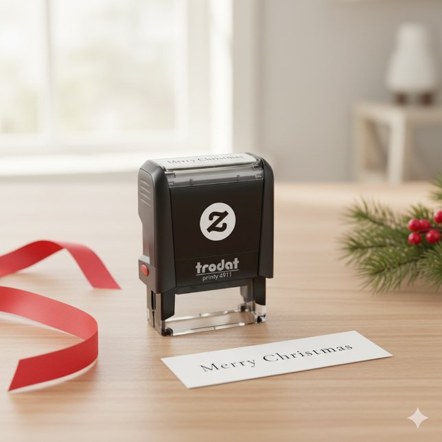 Sello Automático de Feliz Navidad Elegante para Ho (Elegant Merry Christmas Self Inking Stamp)