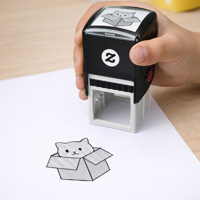 Sello Automático de Gatito Divertido Peek-a-Boo (Cute Peek-a-Boo Kitty Self-Inking Stamp. self-inking stamp)