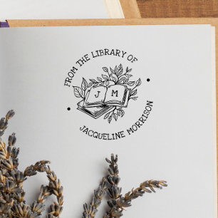 Sello Automático De La Biblioteca De Iniciales Del Libro Botánico R