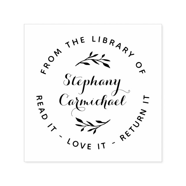 Sello Automático De La Biblioteca De | Leerlo, amarlo, devolverlo (Diseño)
