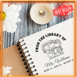Sello Automático De La Biblioteca De | Libro Para Niños De La Escue
