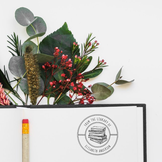 Sello Automático De La Biblioteca De Nombre Personalizado Escrito A (Subido por el creador)