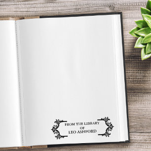 Sello Automático De La Biblioteca De Nombre Personalizado Gótic Orn