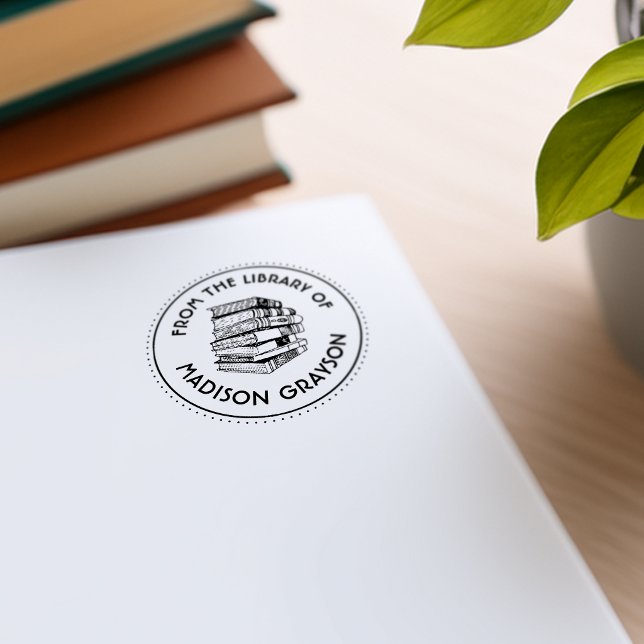 Sello Automático De La Biblioteca De Personalizados (From The Library Of Personalized Self-inking Stamp)