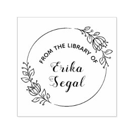Sello Automático De la Biblioteca de Personalizados Wreath Stamp
